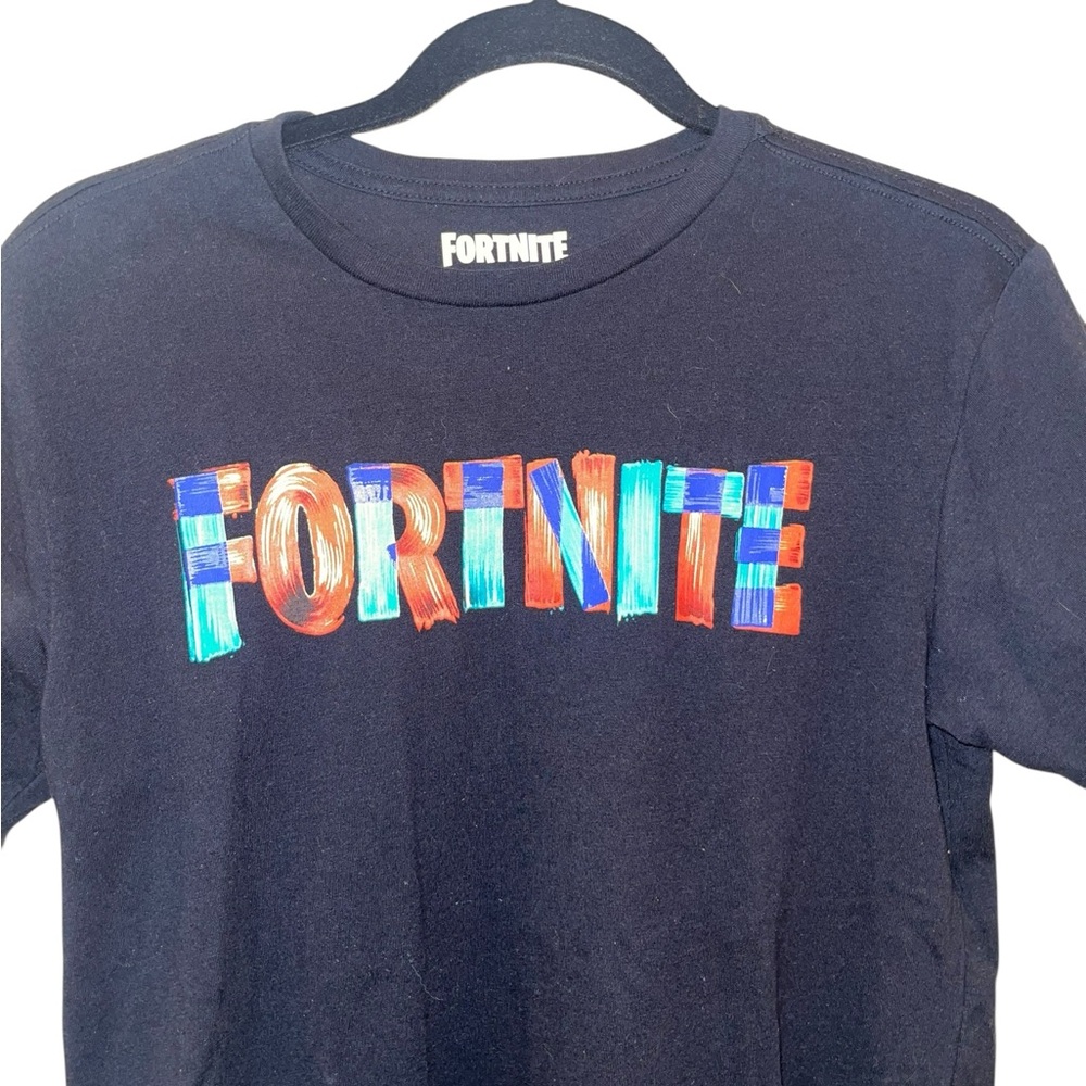 Fortnite Youth Boys Kids Graphic T-Shirt Black Rainbow Logo Video Game XXL (18) - Picture 2 of 4